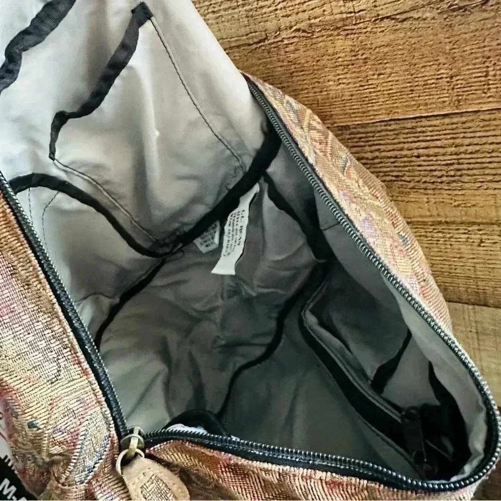 Vintage 90s L.L. Bean Ameribag Paisley Tapestry Sling Shoulder Bag Backpack - Picture 15 of 15